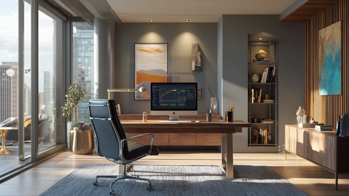 Professional office with BITS dashboard